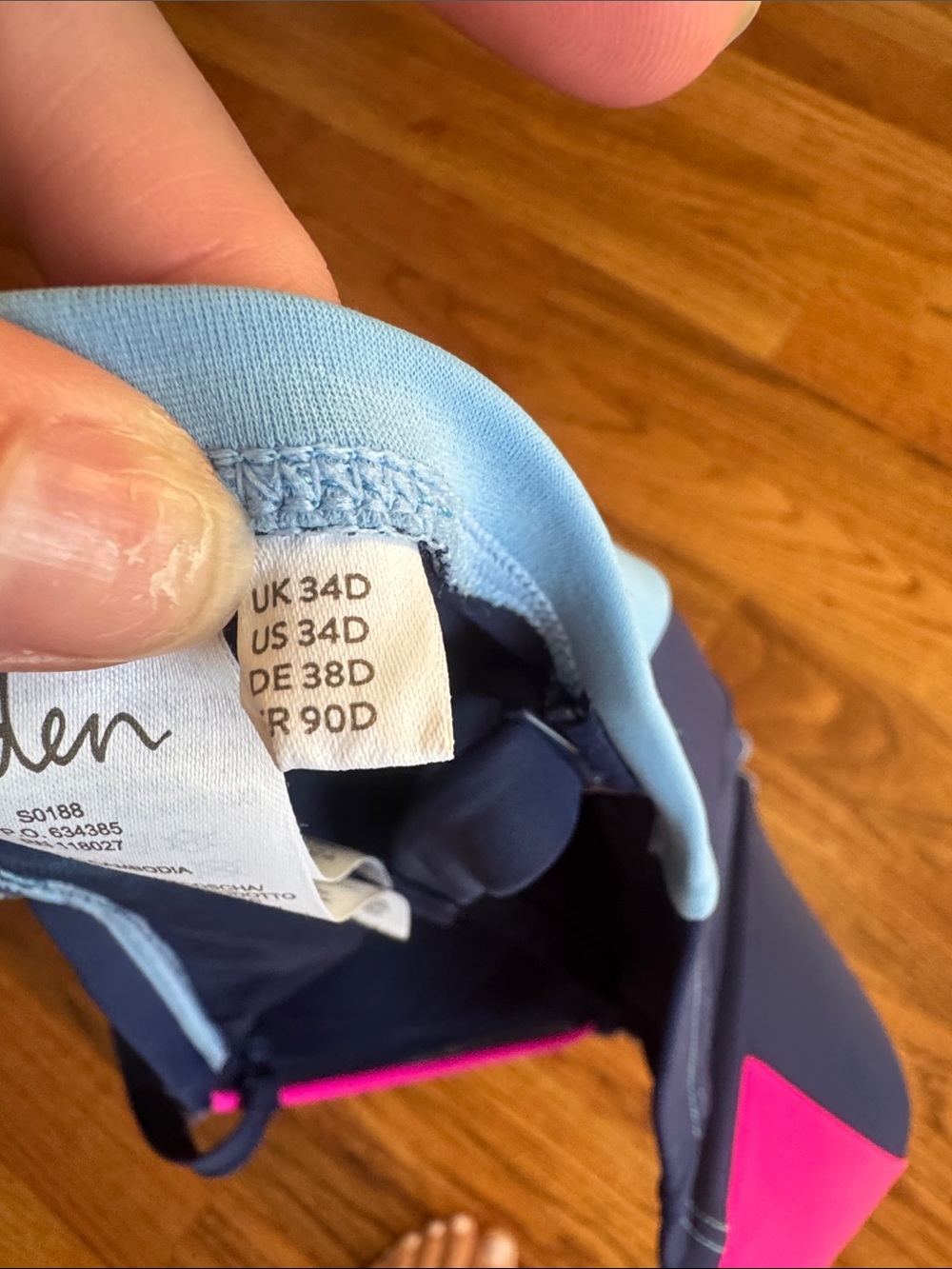 Boden Navy, Sky Blue & Hot Pink Colorblock One-Piece Swimsuit - Picture 3 of 7